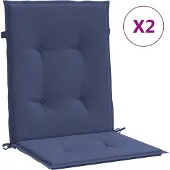 vidaXL Stoelkussens 2 st lage rug stof marineblauw