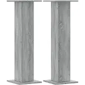 vidaXL Plantenstandaards 2 st 30x30x95 cm bewerkt hout grijs sonoma