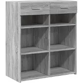 vidaXL Dressoir 80x42,5x93 cm bewerkt hout grijs sonoma eikenkleurig
