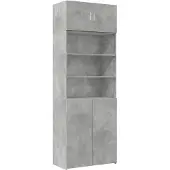 vidaXL Opbergkast 80x42,5x225 cm bewerkt hout betongrijs