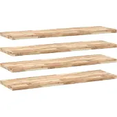 vidaXL Wandschappen 4 st zwevend 120x40x4 cm onbehandeld acaciahout