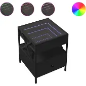 vidaXL Nachtkastje met Infinity LED 40x40x51 cm zwart