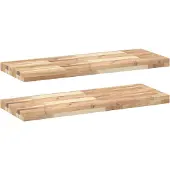 vidaXL Wandschappen 2 st zwevend 100x30x4 cm onbehandeld acaciahout