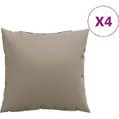vidaXL Bankkussens 4 st 40x40 cm stof taupe