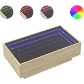 vidaXL Salontafel met LED 90x50x30 cm bewerkt hout sonoma eikenkleurig