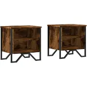 vidaXL Nachtkastjes 2 st 40x30x40 cm bewerkt hout gerookt eikenkleurig