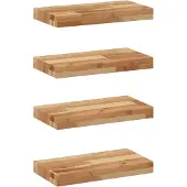 vidaXL Wandschappen 4 st zwevend olieafwerking 60x20x4 cm acaciahout