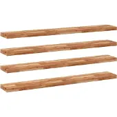 vidaXL Wandschappen 4 st zwevend olieafwerking 120x20x4 cm acaciahout