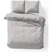 ISleep Satijnstreep Kussensloop - 60x70 cm - Zilver