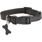 Bobby Halsband - Reflecterende Zwarte Hondenhalsband met Veilige Kliksluiting, XS t/m XL