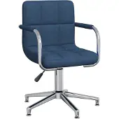 vidaXL Kantoorstoel draaibaar stof blauw