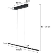 Steinhauer Bande LED Hanglamp – Zwart Metaal – Designlamp met Boven- en Onderlicht – Verstelbaar – Modern & Functioneel – 3-Lichts – 3800 Lumen