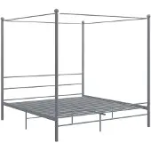 vidaXL Hemelbedframe metaal grijs 200x200 cm