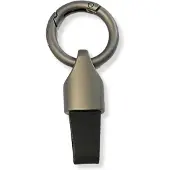 OEM Luxe Sleutelhanger, Leren & Metaal Sleutelhanger, Kunstleer, Mat Zwart - Zwart