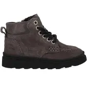 Nubikk suède veterboots donkergrijs Effen - maat 30
