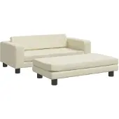 vidaXL Hondenmand met verlengstuk 100x50x30 cm kunstleer crèmekleurig
