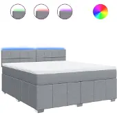 vidaXL Boxspringbed met matras, lichtgrijs, 180x200 cm, gestoffeerd