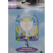 Amscan Folieballon communie blauw met lila voor eerste Heilige communie