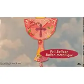 Anagram roze communie folieballon supergroot beker met hostie voor communie kelk