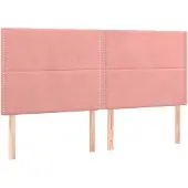 vidaXL Hoofdbord roze 160x5x118/128 cm fluweel