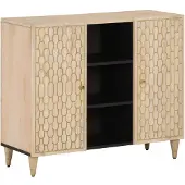 vidaXL Bijzetkast 90x33x75 cm massief mangohout
