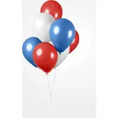 We Fiesta 10 Ballonnen 12" Rood / Wit / Blauw - Versiering Feestdecoratie Decoratie Verjaardag Jubileum Thema Feest Ballon