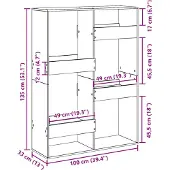 vidaXL Kamerscherm 100x33x135 cm bewerkt hout gerookt eikenkleurig
