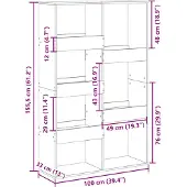 vidaXL Kamerscherm 100x33x155,5 cm bewerkt hout oud houtkleurig