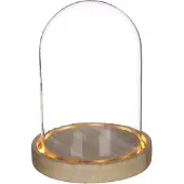 Packlinq Glazen LED stolp Ø12cm H:15cm met houten basis (1 st.)