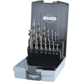 RUKO 245048RO Machinetapboorset 14-delig Metrisch M3, M4, M5, M6, M8, M10, M12 Rechtssnijdend DIN 371, DIN 376 HSS 1 set(s)