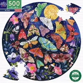 Eeboo - Round Puzzle 500 pcs - Moths - (EPZFMOT