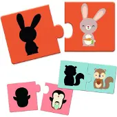 Djeco Puzzlespiel - 12 Teile - Tierische Schatten - - One Size - Puzzlespiele