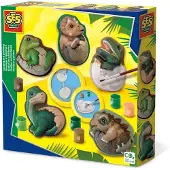 SES Creative Gieten en Schilderen Set - Dino Eieren met 300 g Modelgips - Voor Jongens vanaf 5 Jaar - Knutselen - Schoencadeautjes Sinterklaas