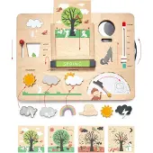 Tender Leaf Toys - Weerkijker - Educatief Houten Weerbord voor Kinderen - Perfect Speel- en Leerstation