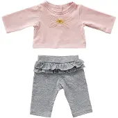 By ASTRUP Kledingset Babypop 50 Cm Grijs/roze