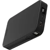 Accezz Powerbank 10.000 mAh met geïntegreerde kabels - Quick Charge en Power Delivery - Zwart