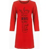 Temptation Bigshirt - Nachthemd - Katoen - Rood - Maat L