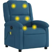 vidaXL Massagestoel verstelbaar fluweel blauw