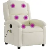 vidaXL Massagestoel verstelbaar fluweel crèmekleurig