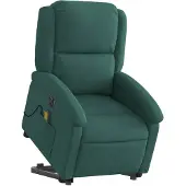 vidaXL Sta-op-massagestoel elektrisch verstelbaar fluweel donkergroen