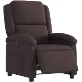 vidaXL Fauteuil verstelbaar elektrisch stof donkerbruin