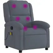 vidaXL Massagestoel verstelbaar fluweel donkergrijs