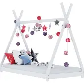 vidaXL Kinderbedframe massief grenenhout wit 80x160 cm