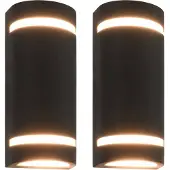 vidaXL Buitenwandlampen 2 st 35 w halfrond zwart