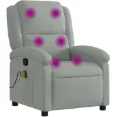 vidaXL Massagestoel verstelbaar fluweel lichtgrijs