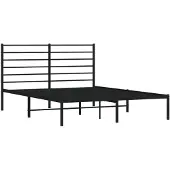 vidaXL Bedframe met hoofdeinde, zwart metaal, 140x190 cm