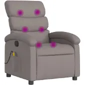 vidaXL Massagestoel verstelbaar stof taupe