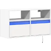vidaXL Tv-wandmeubel met LED-verlichting 80x31x45 cm wit