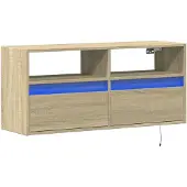 vidaXL Tv-wandmeubel met LED-verlichting 100x31x45 cm sonoma eiken