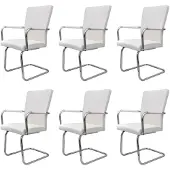 vidaXL Eetkamerstoelen modern design kunstleer wit 6 st online kopen